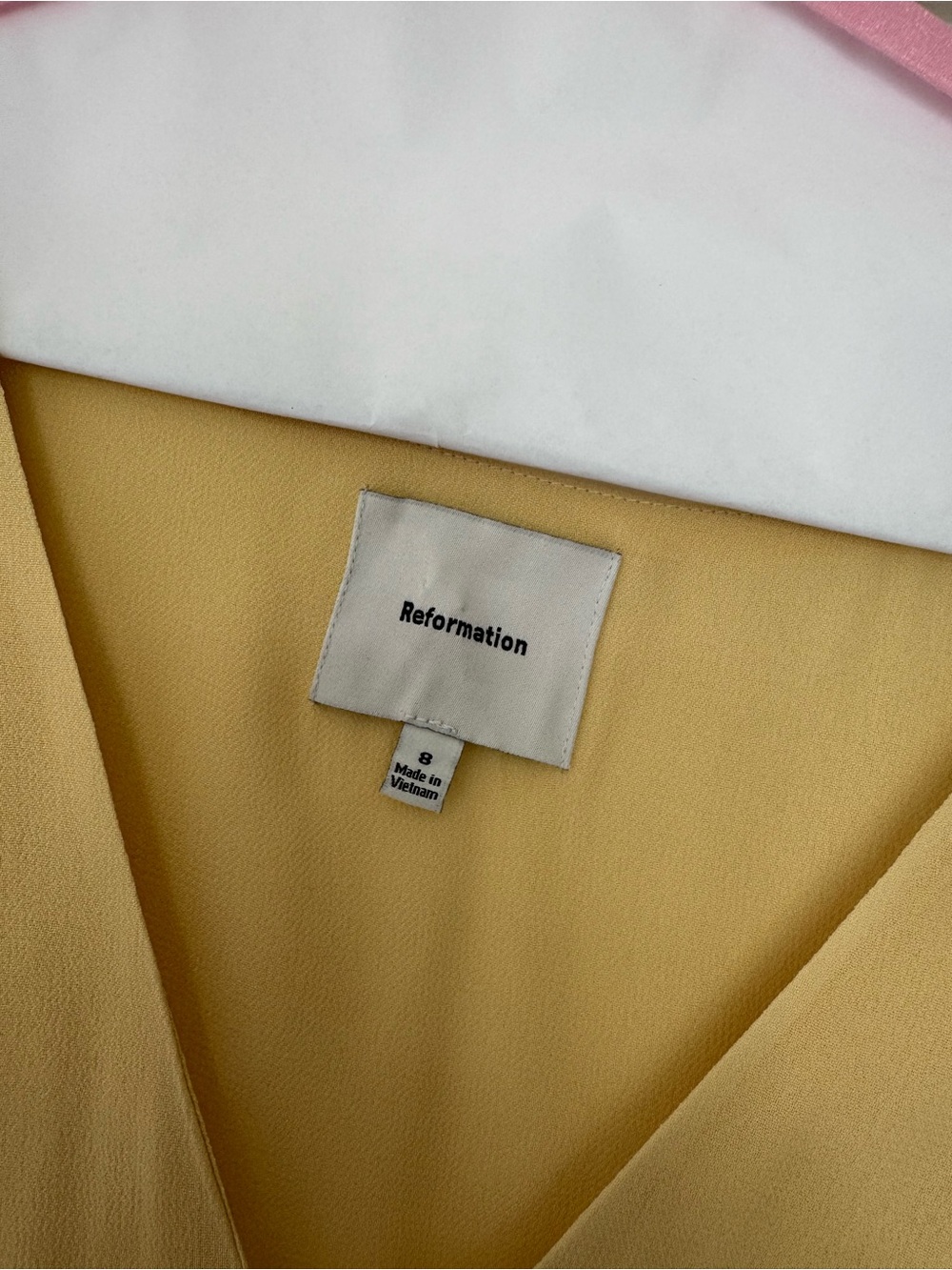 NWOT Reformation Lise Dress Yellow - Size 8 - Picture 6 of 8